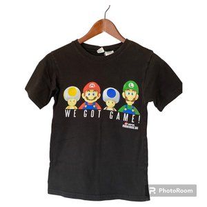 Super Mario Bros. Wii Black Characters T Shirt Boys Size L Large We Got Game